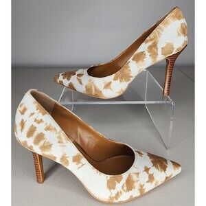 LRL Ralph Lauren Sarina Stiletto Heel Shoes Sz 7B Tie Dye Suede Tan/Light Beige